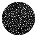 Black And White Star Pattern Print Round Blanket