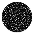 Black And White Star Pattern Print Round Floor Mat