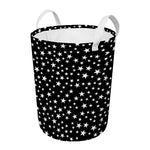 Black And White Star Pattern Print Round Laundry Basket