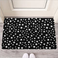 Black And White Star Pattern Print Rubber Doormat