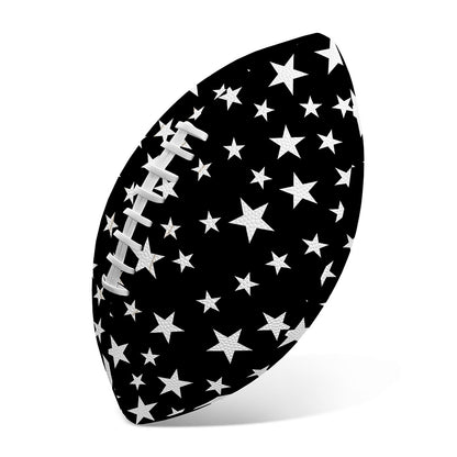 Black And White Star Pattern Print Rugby Ball