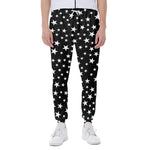 Black And White Star Pattern Print Scuba Joggers
