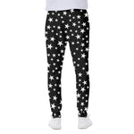 Black And White Star Pattern Print Scuba Joggers