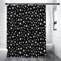 Black And White Star Pattern Print Shower Curtain