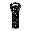 Black And White Star Pattern Print Single Neoprene Wine Tote