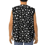 Black And White Star Pattern Print Sleeveless Baseball Jersey