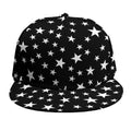 Black And White Star Pattern Print Snapback Cap