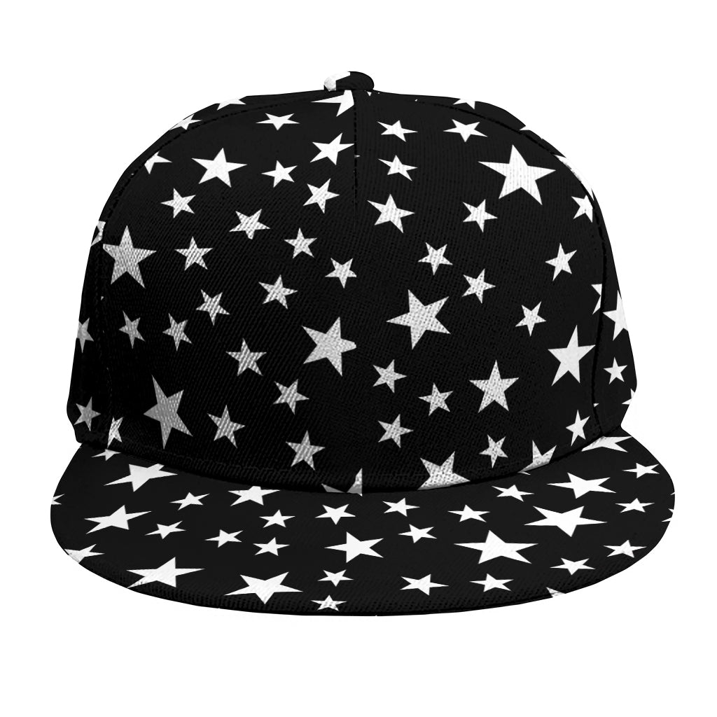 Black And White Star Pattern Print Snapback Cap