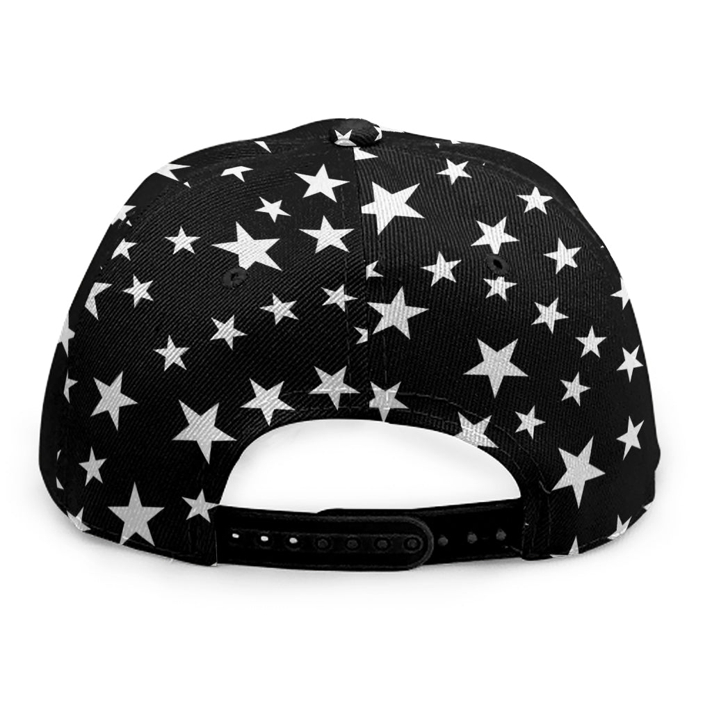Black And White Star Pattern Print Snapback Cap