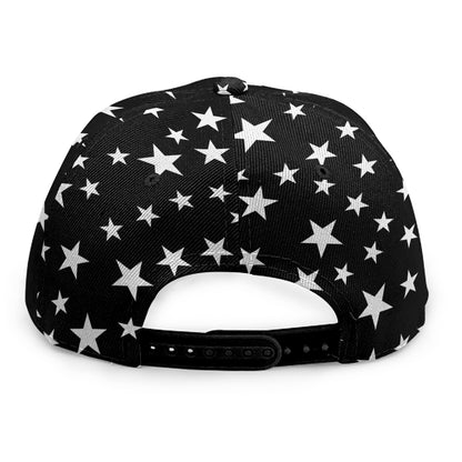 Black And White Star Pattern Print Snapback Cap