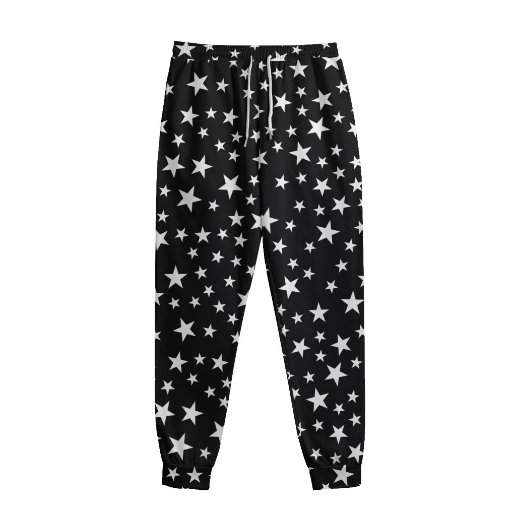 Black And White Star Pattern Print Sweatpants