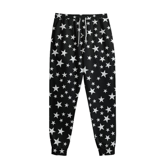 Black And White Star Pattern Print Sweatpants