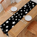 Black And White Star Pattern Print Table Runner