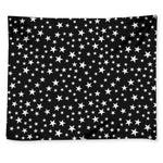 Black And White Star Pattern Print Tapestry