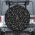 Black And White Star Pattern Print Tire Cover With Camera Hole