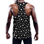 Black And White Star Pattern Print Training Tank Top