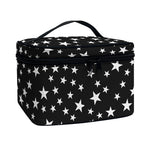 Black And White Star Pattern Print Travel Makeup Bag