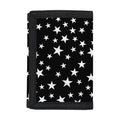 Black And White Star Pattern Print Trifold Wallet