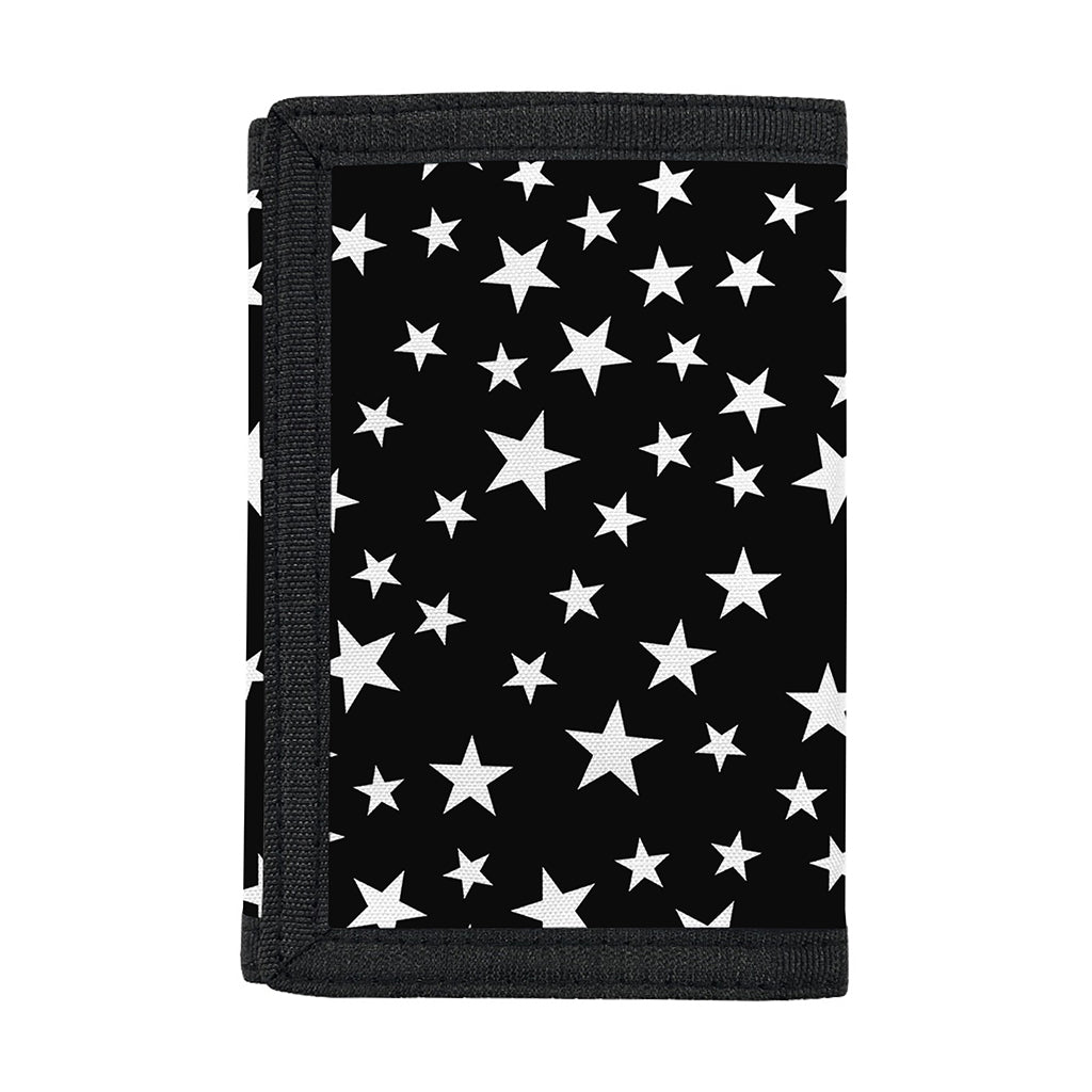Black And White Star Pattern Print Trifold Wallet