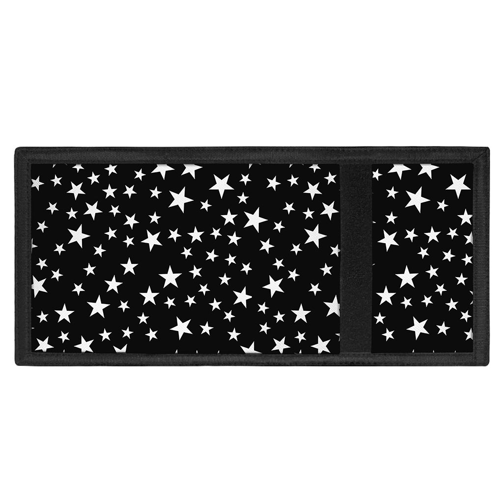 Black And White Star Pattern Print Trifold Wallet