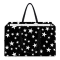 Black And White Star Pattern Print Utility Tote Bag