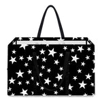 Black And White Star Pattern Print Utility Tote Bag