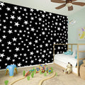 Black And White Star Pattern Print Wall Sticker