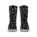 Black And White Star Pattern Print Winter Boots