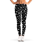 Black And White Star Pattern Print Women's Leggings