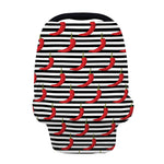 Black And White Striped Chili Print Baby Seat Cover