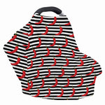 Black And White Striped Chili Print Baby Seat Cover