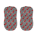 Black And White Striped Chili Print Bar Stool Covers