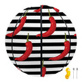 Black And White Striped Chili Print Basketball