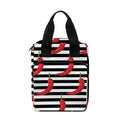 Black And White Striped Chili Print Bible Tote Bag