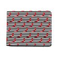 Black And White Striped Chili Print Bifold Wallet