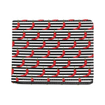 Black And White Striped Chili Print Bifold Wallet