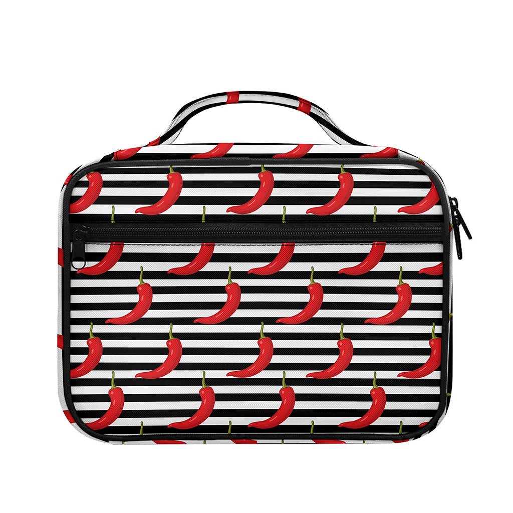 Black And White Striped Chili Print Briefcase Bible Bag