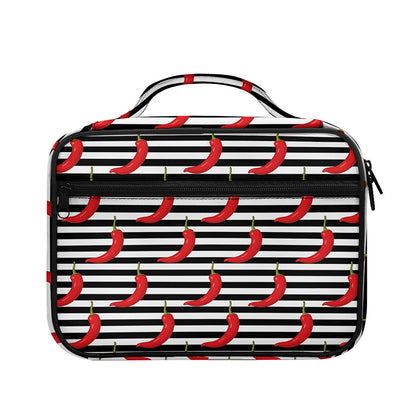 Black And White Striped Chili Print Briefcase Bible Bag