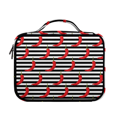 Black And White Striped Chili Print Briefcase Bible Bag