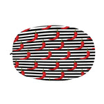 Black And White Striped Chili Print Car Side Mirror Covers