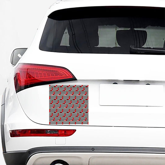 Black And White Striped Chili Print Car Sticker