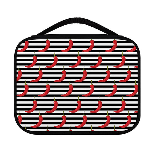 Black And White Striped Chili Print Classic Bible Case