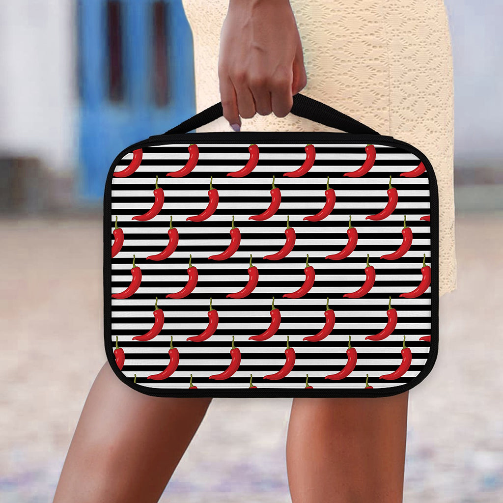 Black And White Striped Chili Print Classic Bible Case