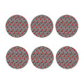 Black And White Striped Chili Print Coaster Set