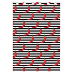 Black And White Striped Chili Print Curtain