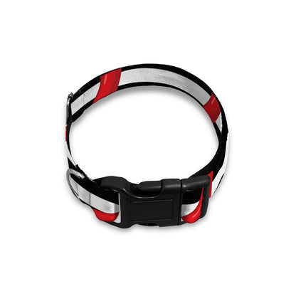 Black And White Striped Chili Print Dog Collar