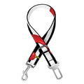 Black And White Striped Chili Print Dog Seat Belt