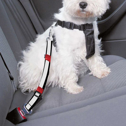 Black And White Striped Chili Print Dog Seat Belt