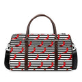 Black And White Striped Chili Print Duffel Bag