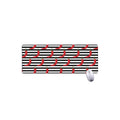 Black And White Striped Chili Print Extended Mouse Pad
